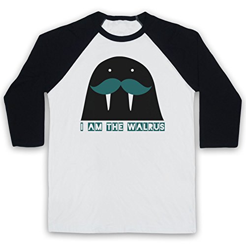 T-Shirt de Base-Ball 3/4 Manches I Am The Walrus Slogan Retro My Icon Art