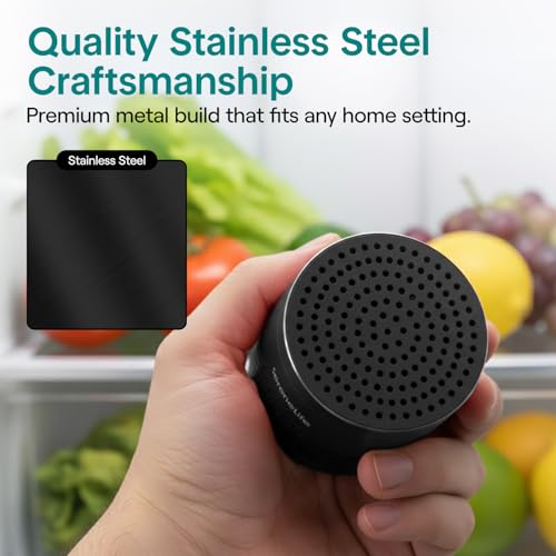 SereneLife Fridge Deodorizer & Odor Eliminator, Multi-Use Refrigerator Deodorizer Aluminum Pod for Freezer, Closet, Car, Shoes & Enclosed Spaces, Compact, Reusable & Lasts Up to 10 Years (Black) by SereneLife - Used condition - Image 3