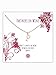 Produktbild MURANDUM Geschenk Kette mit Weinglas | Wine Glass Necklace | Damenhalskette mit Weinglas Anhänger inklusive Geschenkkarte | Länge verstellbar (Roségold)