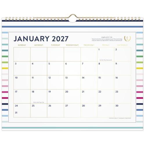 Emily Ley 2027 Monthly Wall Calendar Happy Stripe