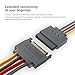 Mbiydeg 3-Pack 15 Pin SATA Power Splitter Cable, 8 Inch Sata Male to 2X Female Cable for HDD、SSD、Optical Drives