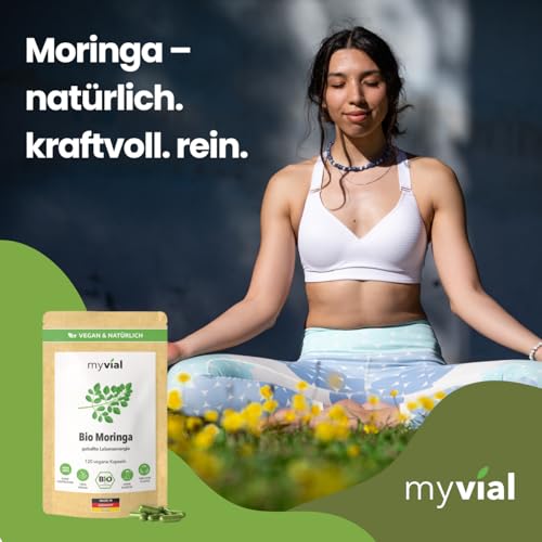 Moringa Kapseln von Myvial Bio, 120 Stück, hochdosiert, vegan
