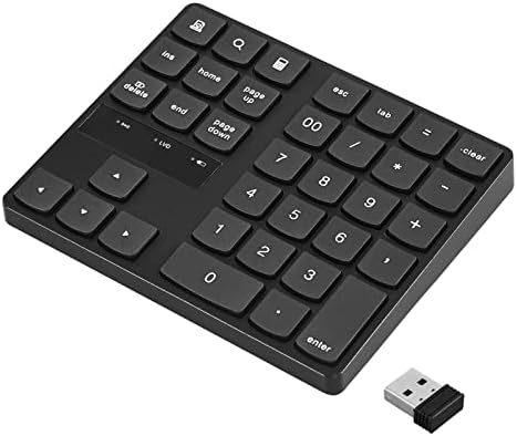 RaceGT Wireless Number Pad, Numeric Keypad Ultra-Silent Rechargeable 2.4G 35 Keys for Laptop,Desktop,PC, Notebook…