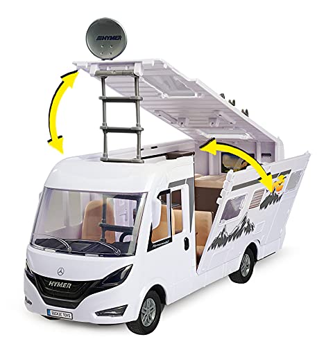 Dickie Toys Camper Toy with Hymer License, Opening Doors, Lights & Sounds by DICKIE TOYS - Image 3