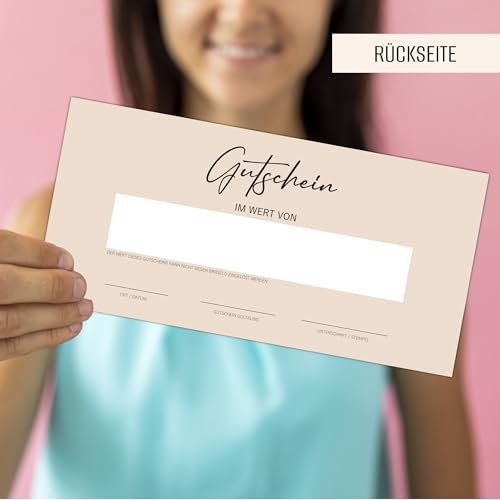 Gutscheine 25er Set als Blankovorlage zum Ausfüllen | für Wellness Yoga Massage Kosmetikstudio | Gutscheinkarte Geschenkgutschein | Gutschein Vorlagen