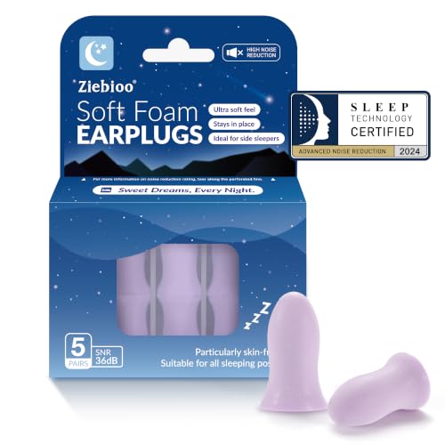 𝐓𝐎𝐏 𝟐𝟎𝟐𝟒 Ziebioo Tapones Oídos Ruido Dormir, diseño ergonómico, SNR de 36 dB, tapones para los oídos hipoalergénicos con cancelación de ruido para ronquidos, volar, estudiar, trabajar