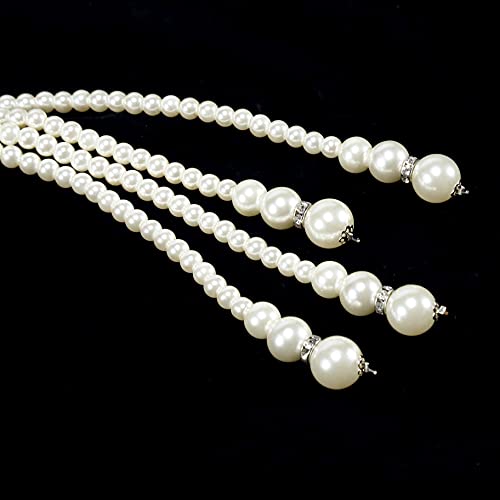 BABEYOND Long Pearl Necklace Faux Pearls Necklace Beaded Long Pearls Necklace 1920s Gatsby Costume Jewelry(White) by BABEYOND - Image 5