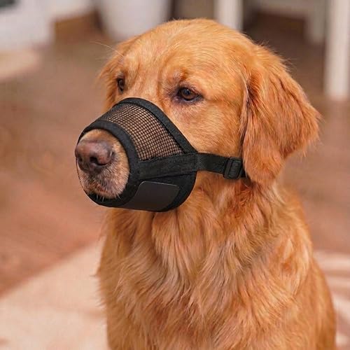 OHNSO Dog Muzzle Medium Sized Dogs - Adjustable Velcro with Soft Air Mesh Muzzle for Medium Sized Dog | Mussle to Stop Biting Barking and Chewing | Allows Panting and Drinking