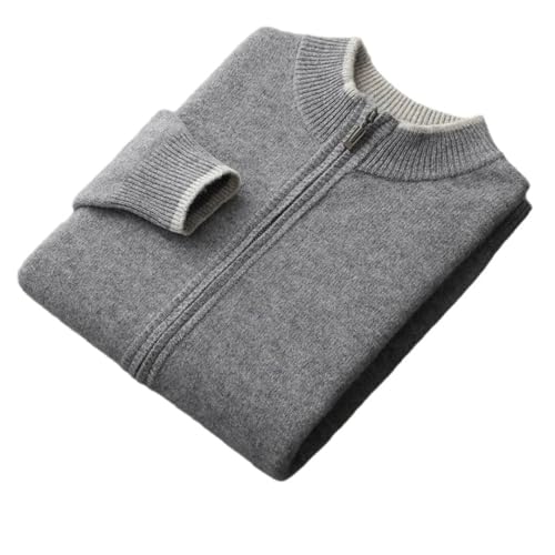 Cardigan décontracté en tricot homme col montant zippé hiver