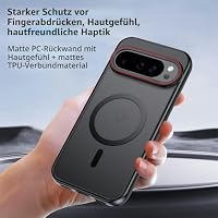 CAUHENYEE für Google Pixel 10/10 Pro Hülle,Eingebauter Magnetring, Rutschfesten Halt,Stoßfest und Kratzfest, Magnetische Handyhülle für Google Pixel 10/10 Pro Case,Schwarz – Ansicht 4