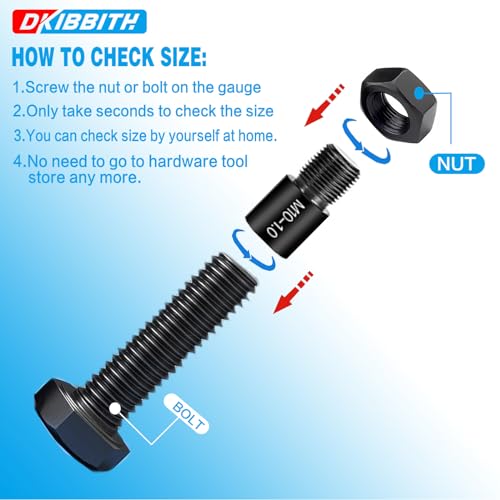 image for DKIBBITH 44-pc Nut and Bolt Thread Checker Set - Female & Male Size Ga