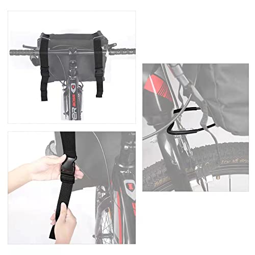 Pet Carrier Bicycle Basket Bag , Bicycle Basket for Dogs and Cats with Big Side Pockets (Gray-Black) - Image 4