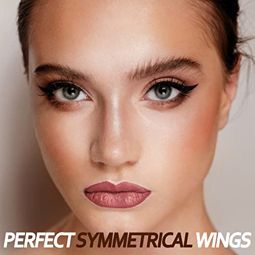 Anglicolor Eyeliner Stamp 2Pcs Black Colored Liquid Winged Eyeliner Stamps Makeup Eyeliner Set,Long Lasting Liquid Eye Liner Pen For Perfect Wing Cat Eyes Stamp Eyeliner,Waterproof & Smudge-Proof #TOP3