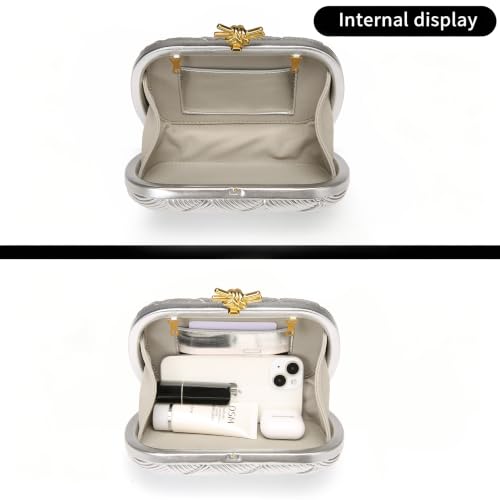 Image of Clutch Purses for Women, Vegan Leather Evening Handbag with Gold Chain