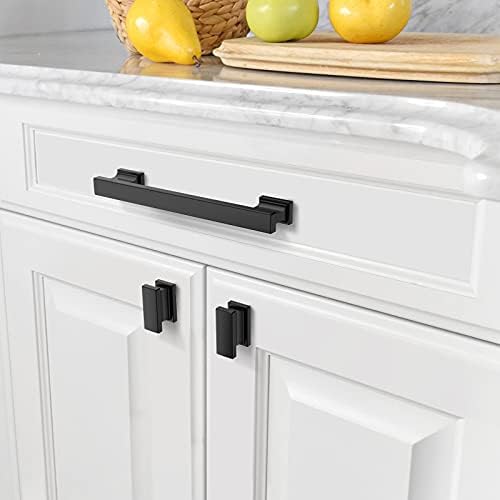 Asidrama 10 Pack Matte Black Kitchen Cabinet Knobs Dresser Knobs Drawer Knobs Cabinet Hardware Zinc Knobs for Dresser Drawers - 1