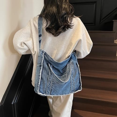 Denim Tote Bags for Women Jean Purse Casual Denim Handbag Large Capacity Crossbody Shoulder Bag2