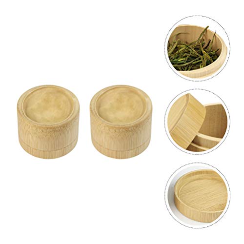 EXCEART 2 Unidades Caixa De Chá De Bambu Tanque De Armazenamento De Chá Pote De Matcha Recipientes C