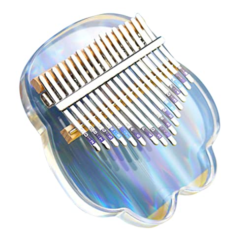 Toddmomy 17-key Crystal Kalimba Set Portable Mini Finger Piano for Boys and Girls Beginners Acrylic Material 8 Keys Carry Bag Design