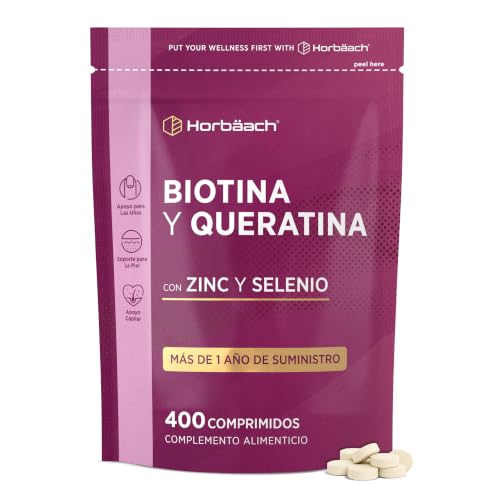 Miniatura 8 de Biotina Max con Keratina Zinc y Selenio | + de 1 Año de Suministro - 400 Comprimidos | Complejo de Vitamina B7 | Horbaach
