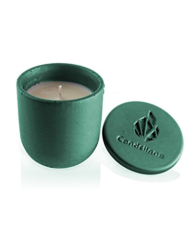 Candellana Candles Candlefort Concrete Candle-Modern I-Alligator Green, Scent: for Her