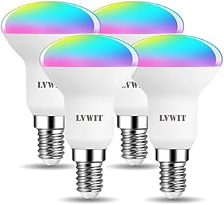 LVWIT WiFi Smart R50 Spotlight Bulbs,Dimmable E14 Smart LED Bulb, 4.9W Reflector R50 Light Bulb,Replace 40 Watt,470LM,Compatible with Alexa and Google Home, TUYA APP ,220-240V (4pcs)