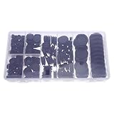 SHINEOFI 200pcs Black Rubber Grommet Assortment for Cable Protection, Single-Sided Cord Grommets Fits 7.14-25.4mm Holes, Sturdy Wire Seal Rings for Industrial and Electrical Use
