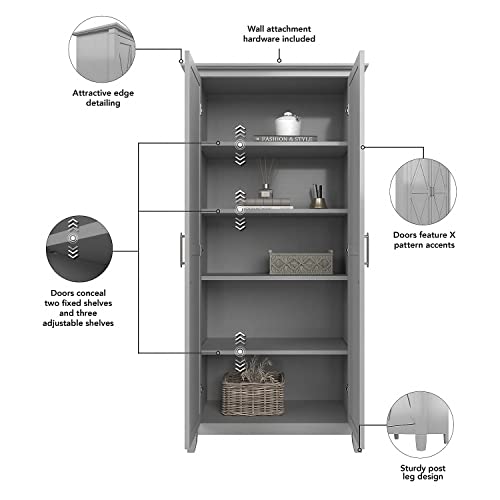 Bush Furniture Key West Tall Storage Cabinet With Doors In Cape Cod Gray & Key West 2 Drawer Lateral File Cabinet, Cape Cod Gray #TOP3