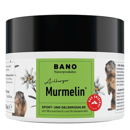 BANO Murmelin Murmeltiersalbe 200 ml | Original Sport- und Gelenksalbe mit Murmeltieröl Arnika & Menthol |wohltuend bei Verspannungen & nach Sport | Made in Austria
