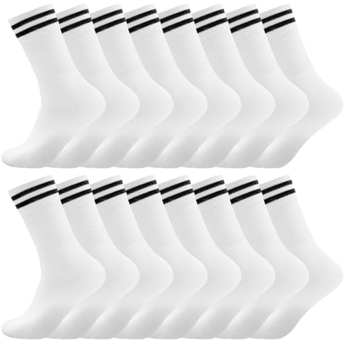 Smart Sir calcetines hombre,calcetines deporte mujer,calcetines deporte hombre（Pack de 8）,calcetines hombre algodon blancos tennis,cómodos y cálidos