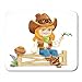 Produktbild AOHOT Mauspads Green Adorable Cute Girl in Cowboy Costume Sits on Fence Beauty Cartoon Mouse pad 9.5" x 7.9" for Notebooks,Desktop Computers Accessories Mini Office Supplies Mouse Mats