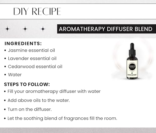 Image of Earth N Pure Jasmine Essential Oil|100% Natural and Therapeutic Grade|Undiluted|For Aromatherapy|Flawless Skin|Soap Making|Massage|Improve Hair Growth|Relaxation|With Glass Dropper |100ML