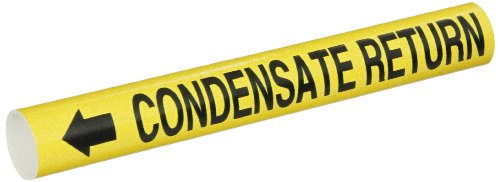 Brady 4037-B Bradysnap-On Pipe Marker, B-915, Black On Yellow Coiled Printed Plastic Sheet, Legend "Condensate Return"