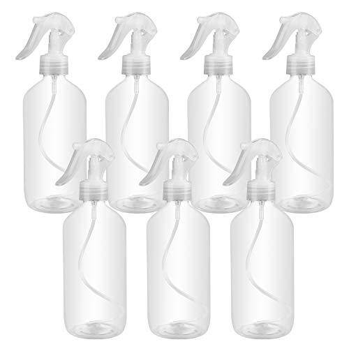 Plastic spray Bottle 16oz/500ml,Woaiwo-q Soap Dispenser Empty Shampoo Dispenser Bottles for Cleaning Solutions,Hair,Oils,(7 pack,clear)