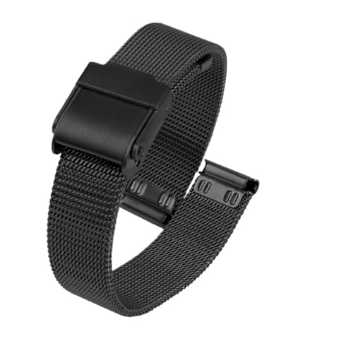 DNYXGDGSL ミラネーゼストラップ 13mm 14mm レディース ステンレススチールストラップブレスレット カシオレトロスモールゴールドウォッチ LA670 LA680 LA690 ウォッチバンドチェーン対応(Black,13mm For LA67