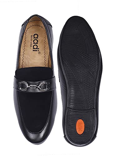 Image of AADI Men's Black Synthetic Leather Outdoor Casual Loafer - MRJ1654