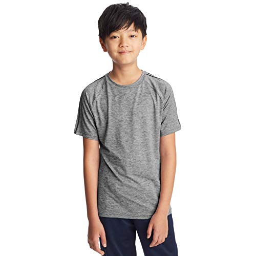 C9 Champion Boys' Fashion Tech Short Sleeve T Shirt, Charcoal Heather, M
