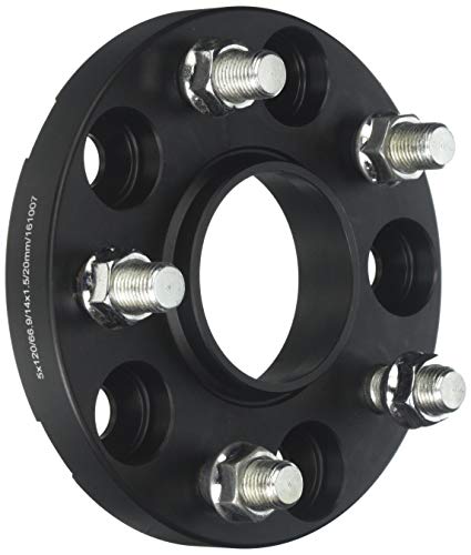 Supreme Suspensions - 4pc Set [Black] 20mm Hub Centric Wheel Spacers For Chevrolet Camaro/Malibu/Equinox - BP: 5x120mm / CB: 66.9mm / Studs: M14x1.5 [Includes 4 Tire Valve Caps]