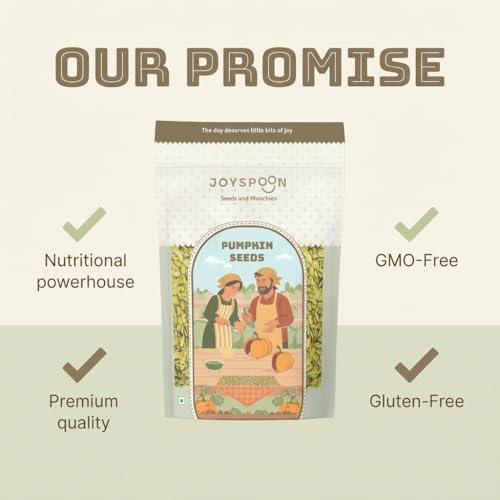 Image of JoySpoon Premium Roasted Pumpkin Seeds | High Protein & Fibre Rich Superfood Snack | Gluten Free, Trans Fat Free Healthy Munching Seeds | Daily Nutrition Snack | 200g