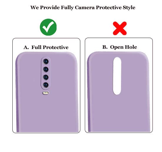 Image of A rtistque Liquid TPU Silicone Matte Shockproof Flexible with Camera Protection Soft Back Cover Case for Xiaomi Poco X2 - Purple