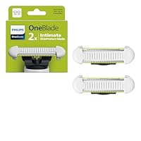 Philips OneBlade Intimate Klingen, für alle OneBlade und OneBlade Pro Modelle, SkinProtect Klingen zum Trimmen und Rasieren des Intimbereichs mit zusätzlichem Hautschutz, 2er-Pack (Modell QP229/50)