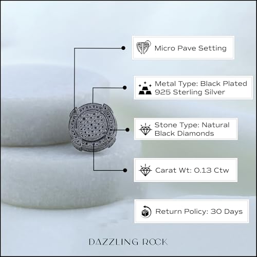 Dazzlingrock Collection 0.25 Carat (ctw) Round Black Diamond 13.50mm Cluster Studs, Unisex Design Ladies, Mens Real Diamond Earrings3