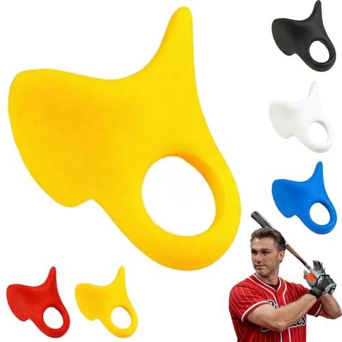 Baseball Thumb Guard – Reduce Sting & Boost Grip, Batters Batting Grip, Reduce Bat Sting, Bat, Hitting Accessory for Baseball & Softball - All Levels, Left/Right Hand (Yellow, Medium)