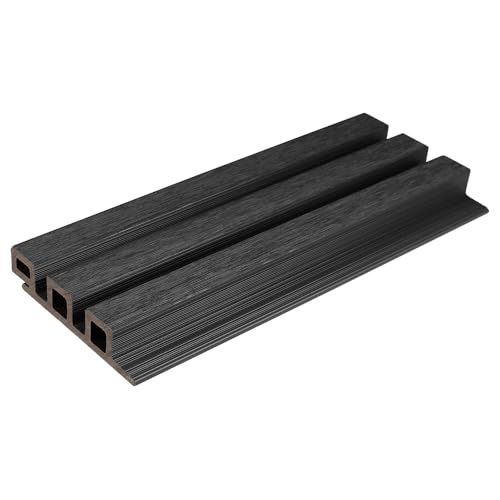 NewTechWood European Siding System 4.8 in. x 12 in. Composite Norwegian Board Siding Sample Board (Hawaiian Charcoal)