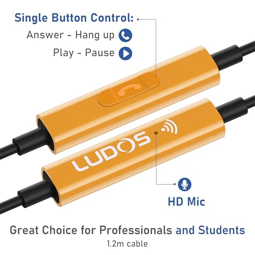 Image of LUDOS OMNITONE USB C Headphones for iPhone 17 16 15 Pro Max Plus Air iPad Pro, 5 Years Warranty, USB-C Earbuds for Samsung Galaxy S24 S23 Ultra S22 S21 FE S20 Z Flip 3 Fold 4, USB Type C Earphones
