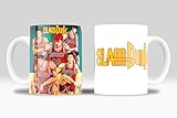 newseny Taza Slam Dunk Merch - Regalo para fans de la serie Slam Dunk Anime - Taza anime con los protagonistas: Hanamichi Sakuragi, Kaede Rukawa, Takenori Akagi. | Cerámica 350ml (Slam Dunk Logo)
