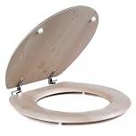 Beldray Wooden Toilet Seat- 18 Inch, Stainless Steel Hinge, Easy Clean, Standard Size Toilet Seat, Fittings Included, No Tools Needed, Simple Fixing, 37 x 43cm, D-Shaped Oval
