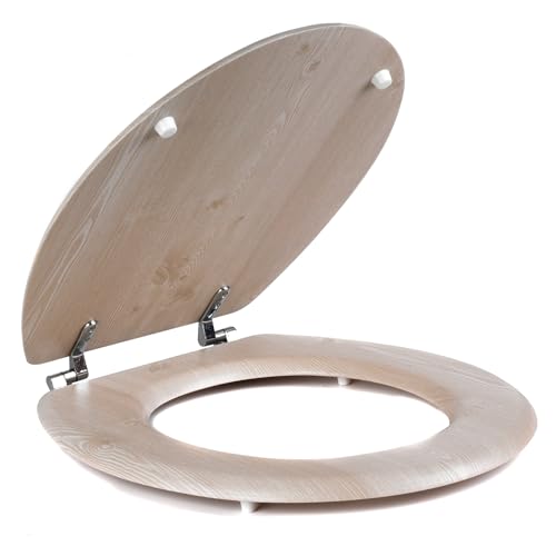 Beldray Abattant WC en Bois MDF, Siège et Couvercle de Toilette Universel en Bois avec Effet...
