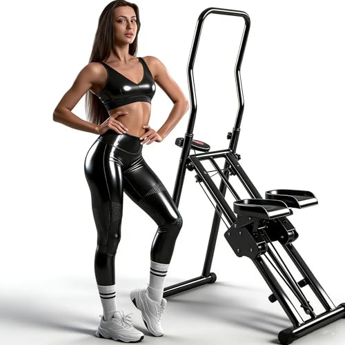 Stair Stepper für Home Gym Übung, Compact Folding Cardio Übung Climber, Verstellbare Lenker & Pedale, Vertikale Klettermaschine für Ganzkörper-Workout