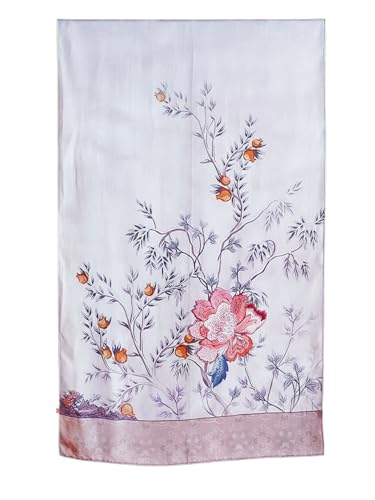Foulard en soie double face HangErFeng pivoine : l'excellence de la soie imprimée
