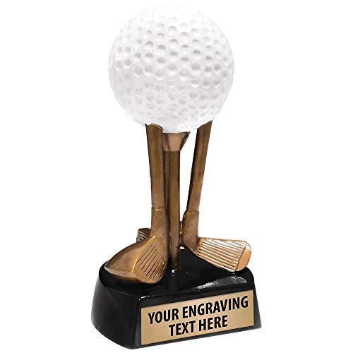 Crown Awards 5" Golf Club Tee Trophies, Custom Engraved Golf